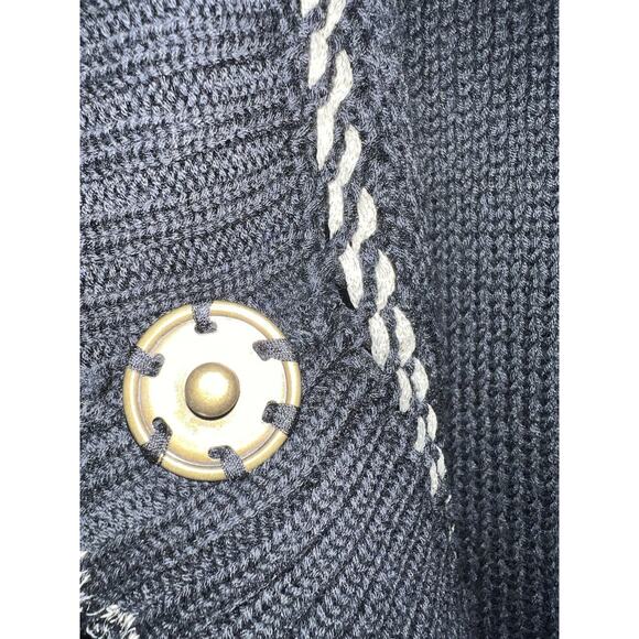 Ruby Road Sweater Cardigan-Women's Large/ Ex-Large- Black w/ Gold Trim - Picture 7 of 12